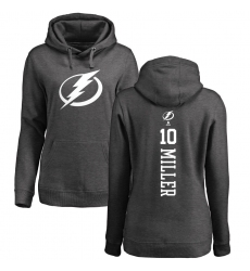 NHL Women's Adidas Tampa Bay Lightning #10 J.T. Miller Charcoal One Color Backer Pullover Hoodie