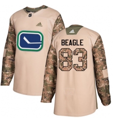 Men's Adidas Vancouver Canucks #83 Jay Beagle Authentic Camo Veterans Day Practice NHL Jersey