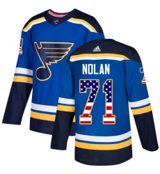 Youth Adidas St. Louis Blues #71 Jordan Nolan Authentic Blue USA Flag Fashion NHL Jersey