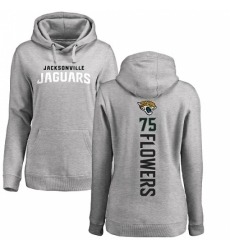 NFL Women's Nike Jacksonville Jaguars #75 Ereck Flowers Ash Backer Pullover Hoodie