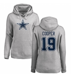 NFL Women's Nike Dallas Cowboys #19 Amari Cooper Ash Name & Number Logo Pullover Hoodie