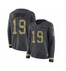 Women's Nike Dallas Cowboys #19 Amari Cooper Limited Black Salute to Service Therma Long Sleeve NFL Jersey