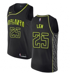 Men's Nike Atlanta Hawks #25 Alex Len Swingman Black NBA Jersey - City Edition