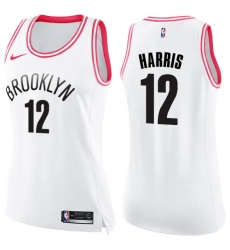 Women's Nike Brooklyn Nets #12 Joe Harris Swingman White Pink Fashion NBA Jersey