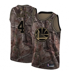 Men's Nike Golden State Warriors #4 Quinn Cook Swingman Camo Realtree Collection NBA Jersey