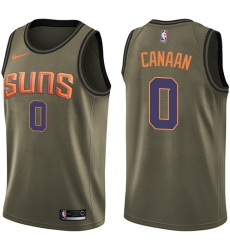 Youth Nike Phoenix Suns #0 Isaiah Canaan Swingman Green Salute to Service NBA Jersey