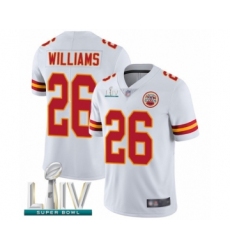 Youth Kansas City Chiefs #26 Damien Williams White Vapor Untouchable Limited Player Super Bowl LIV Bound Football Jersey