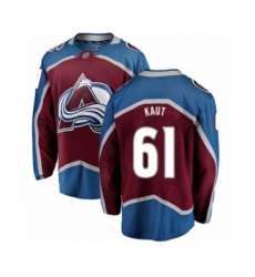 Men's Colorado Avalanche #61 Martin Kaut Authentic Maroon Home Fanatics Branded Breakaway NHL Jersey