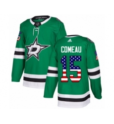 Youth Adidas Dallas Stars #15 Blake Comeau Authentic Green USA Flag Fashion NHL Jersey