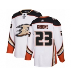 Youth Adidas Anaheim Ducks #23 Brian Gibbons Authentic White Away NHL Jersey