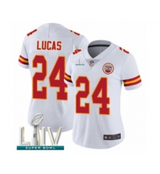 Women's Kansas City Chiefs #24 Jordan Lucas White Vapor Untouchable Limited Player Super Bowl LIV Bound Football Jersey