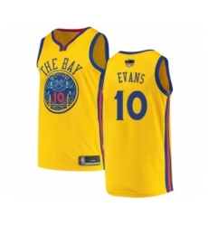 Women's Golden State Warriors #10 Jacob Evans Swingman Gold Basketball 2019 Basketball Finals Bound Jersey - City Edition