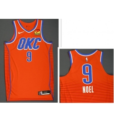 Men's Oklahoma City Thunder #9 Nerlens Noel Orange Statement Edition Stitched Basketball Jersey