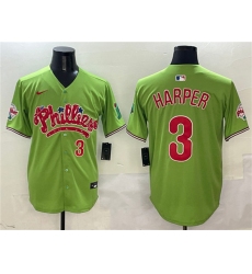 Men's Philadelphia Phillies #3 Bryce Harper Light Green Phanatic Limited Stitched Jersey