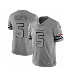 Men's Denver Broncos #5 Joe Flacco Gray Team Logo Gridiron Limited Football Jersey