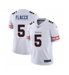 Men's Denver Broncos #5 Joe Flacco White Team Logo Fashion Limited Football Jersey