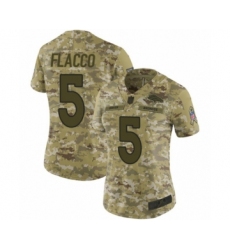 Women's Denver Broncos #5 Joe Flacco Limited Camo 2018 Salute to Service Football Jersey
