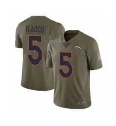 Youth Denver Broncos #5 Joe Flacco Limited Olive 2017 Salute to Service Football Jersey