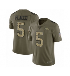 Youth Denver Broncos #5 Joe Flacco Limited Olive Camo 2017 Salute to Service Football Jersey
