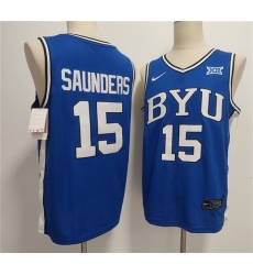 Men's Duke Blue Devils #15 Richie Saunders Blue Stitched Basketball Jersey