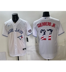 Men's Toronto Blue Jays #27 Vladimir Guerrero Jr. White 2026 USA 250 Fourth of July Stitched Baseball Jersey