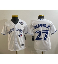 Youth Toronto Blue Jays #27 Vladimir Guerrero Jr. White 2025 World Series Cool Base Stitched Baseball Jersey