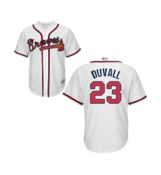 Youth Atlanta Braves #23 Adam Duvall Replica White Home Cool Base Baseball Jersey