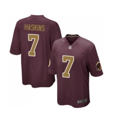Men's Washington Redskins #7 Dwayne Haskins Game Burgundy Red Gold Number Alternate 80TH Anniversary Football Jersey