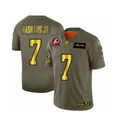Men's Washington Redskins #7 Dwayne Haskins Olive Gold 2019 Salute to Service Limited Player Football Jersey