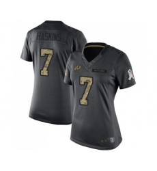 Women's Washington Redskins #7 Dwayne Haskins Limited Black 2016 Salute to Service Football Jersey