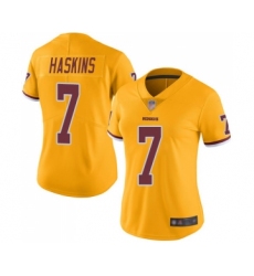 Women's Washington Redskins #7 Dwayne Haskins Limited Gold Rush Vapor Untouchable Football Jersey