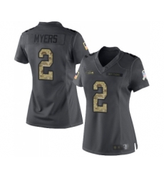 Women's Seattle Seahawks #2 Jason Myers Limited Black 2016 Salute to Service Football Jersey