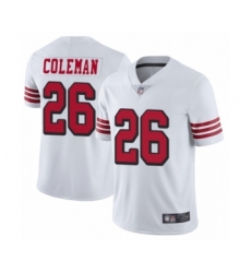 Men's San Francisco 49ers #26 Tevin Coleman Limited White Rush Vapor Untouchable Football Jersey