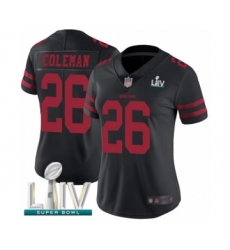 Women's San Francisco 49ers #26 Tevin Coleman Black Vapor Untouchable Limited Player Super Bowl LIV Bound Football Jersey