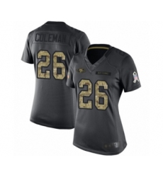 Women's San Francisco 49ers #26 Tevin Coleman Limited Black 2016 Salute to Service Football Jersey