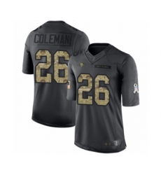 Youth San Francisco 49ers #26 Tevin Coleman Limited Black 2016 Salute to Service Football Jersey