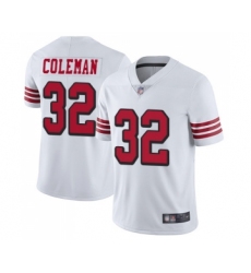 Youth San Francisco 49ers #32 Tevin Coleman Limited White Rush Vapor Untouchable Football Jersey