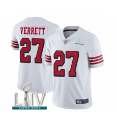 Men's San Francisco 49ers #27 Jason Verrett Limited White Rush Vapor Untouchable Super Bowl LIV Bound Football Jersey