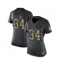 Women's San Francisco 49ers #34 Jason Verrett Limited Black 2016 Salute to Service Football Jersey