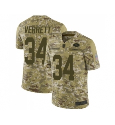 Youth San Francisco 49ers #34 Jason Verrett Limited Camo 2018 Salute to Service Football Jersey