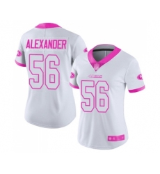 Women's San Francisco 49ers #56 Kwon Alexander Limited White Pink Rush Fashion Football Jersey