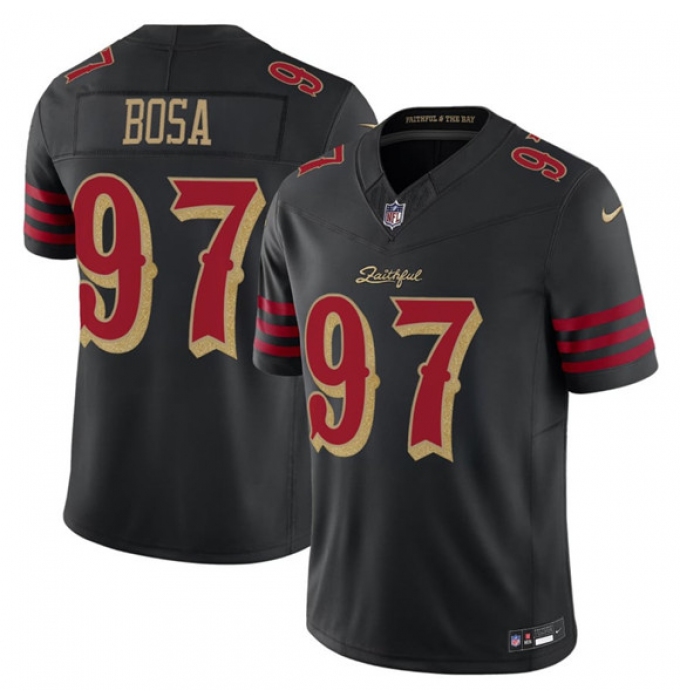 Men's San Francisco 49ers #97 Nick Bosa Black 2025 F.U.S.E. “Rivalries” Vapor Limited Football Stitched Jersey