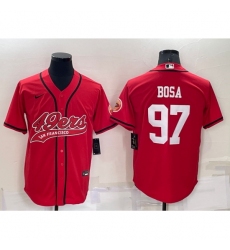 Men's San Francisco 49ers #97 Nick Bosa Red Cool Base Stitched Baseball Jersey