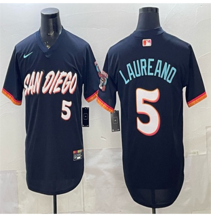 Men's San Diego Padres #5 Ramon Laureano Obsidian 2026 City Connect Stadium Stitched Baseball Jersey