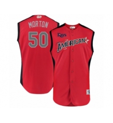 Youth Tampa Bay Rays #50 Charlie Morton Authentic Red American League 2019 Baseball All-Star Jersey