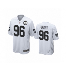 Youth Oakland Raiders #96 Clelin Ferrell Game 60th Anniversary White Football Jersey