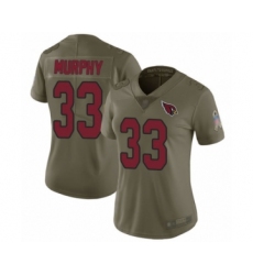 Women's Arizona Cardinals #33 Byron Murphy Limited Olive 2017 Salute to Service Football Jersey