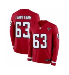 Men's Atlanta Falcons #63 Chris Lindstrom Limited Red Therma Long Sleeve Football Jersey