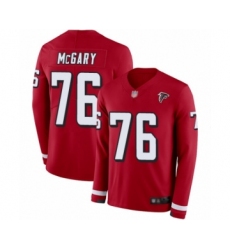 Men's Atlanta Falcons #76 Kaleb McGary Limited Red Therma Long Sleeve Football Jersey