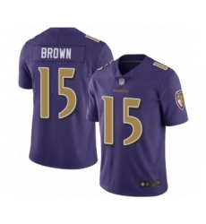 Youth Baltimore Ravens #15 Marquise Brown Limited Purple Rush Vapor Untouchable Football Jersey